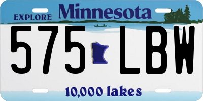 MN license plate 575LBW