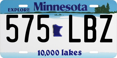 MN license plate 575LBZ