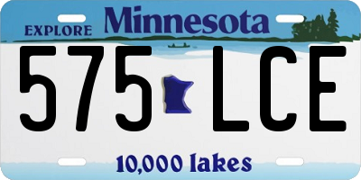MN license plate 575LCE