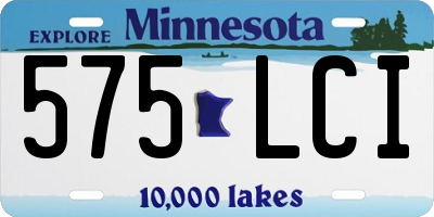 MN license plate 575LCI