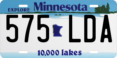 MN license plate 575LDA