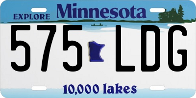 MN license plate 575LDG