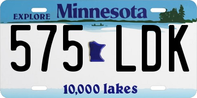MN license plate 575LDK