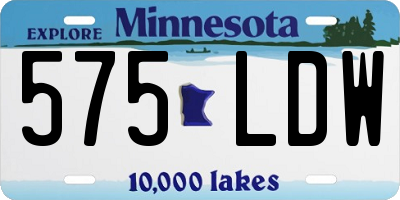 MN license plate 575LDW