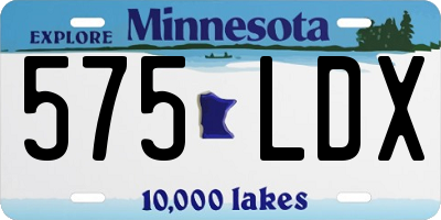 MN license plate 575LDX