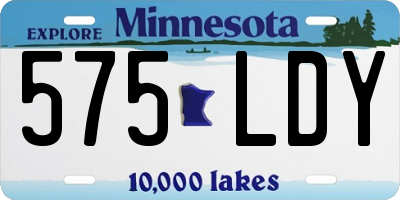 MN license plate 575LDY