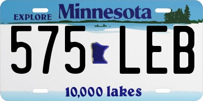 MN license plate 575LEB