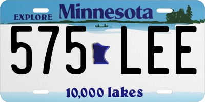 MN license plate 575LEE