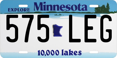 MN license plate 575LEG