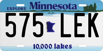 MN license plate 575LEK