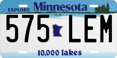 MN license plate 575LEM