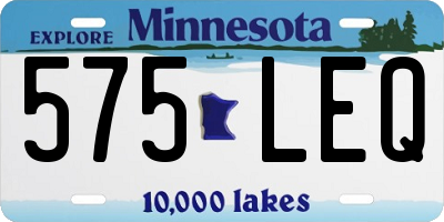 MN license plate 575LEQ