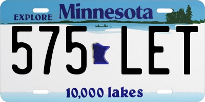 MN license plate 575LET