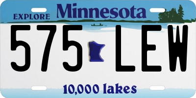 MN license plate 575LEW