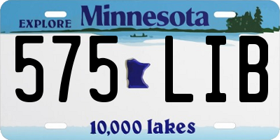 MN license plate 575LIB