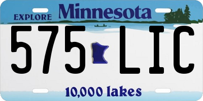 MN license plate 575LIC