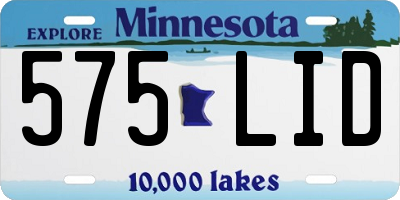 MN license plate 575LID