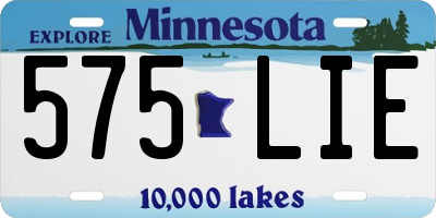 MN license plate 575LIE