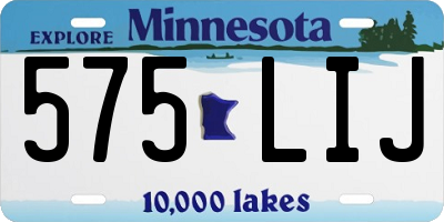 MN license plate 575LIJ