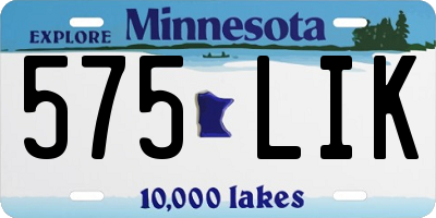 MN license plate 575LIK