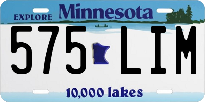 MN license plate 575LIM