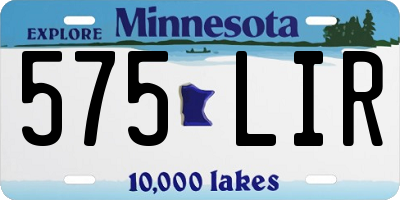 MN license plate 575LIR