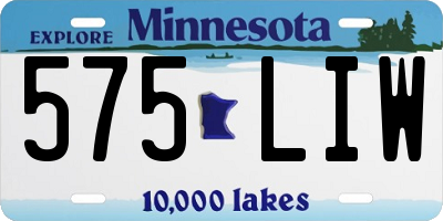 MN license plate 575LIW