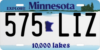 MN license plate 575LIZ