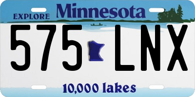 MN license plate 575LNX