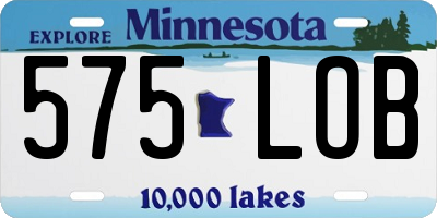 MN license plate 575LOB