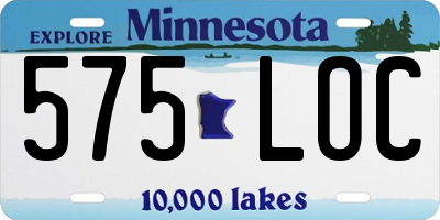 MN license plate 575LOC