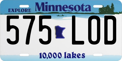 MN license plate 575LOD