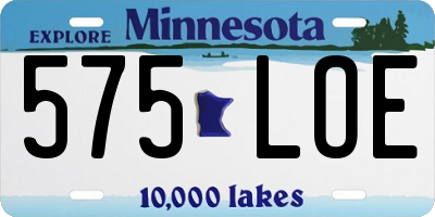 MN license plate 575LOE