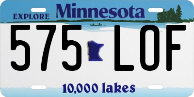 MN license plate 575LOF
