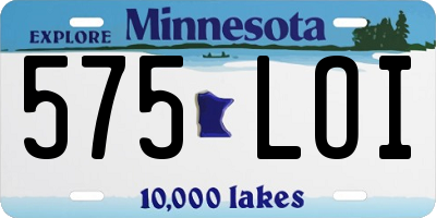 MN license plate 575LOI