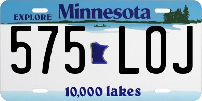 MN license plate 575LOJ