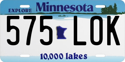 MN license plate 575LOK