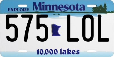 MN license plate 575LOL