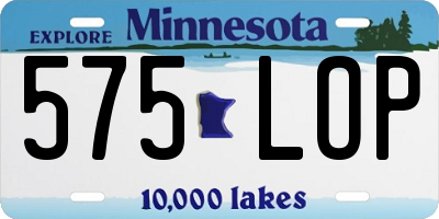 MN license plate 575LOP