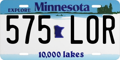 MN license plate 575LOR