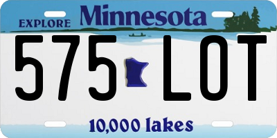 MN license plate 575LOT