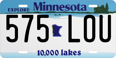 MN license plate 575LOU