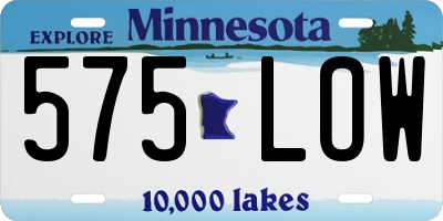 MN license plate 575LOW