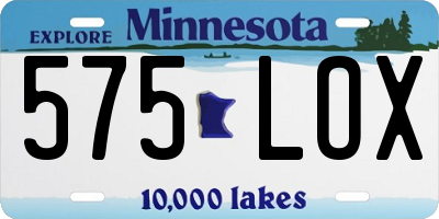 MN license plate 575LOX