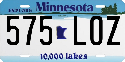 MN license plate 575LOZ
