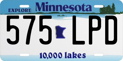MN license plate 575LPD