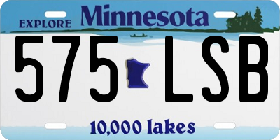 MN license plate 575LSB