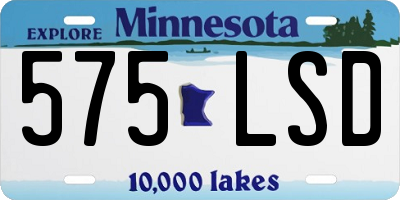 MN license plate 575LSD