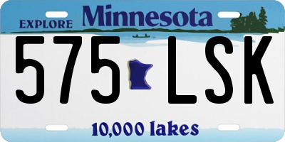 MN license plate 575LSK