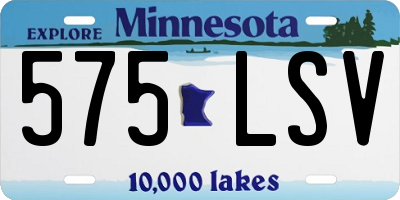 MN license plate 575LSV